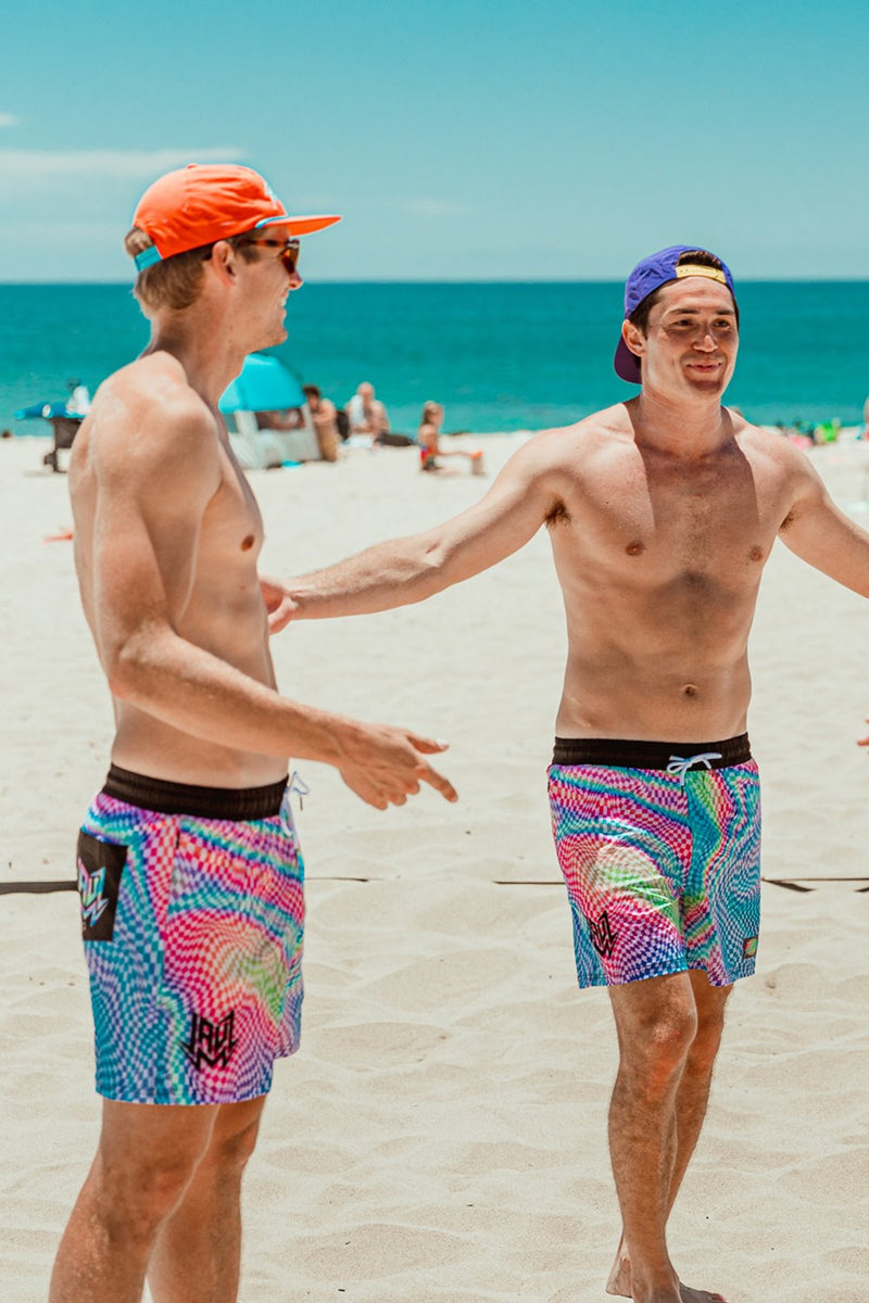 Checkered Slunks Board Shorts (Rainbow) MEN JAUZ OFFICIAL 