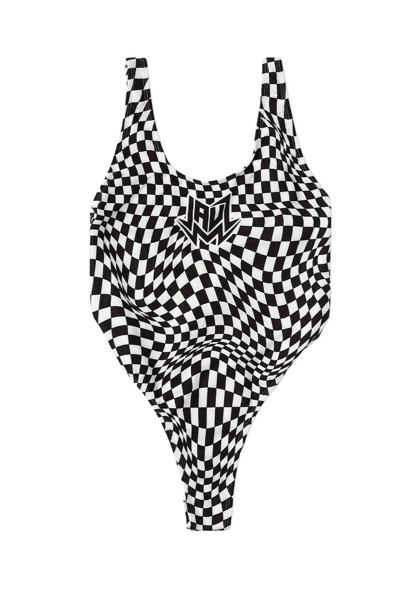 Checkered Slunks One Piece Body Suit (Black/White) WOMEN JAUZ OFFICIAL 